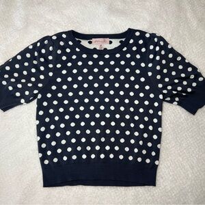 Philosophy Navy Polka Dot Short Sleeve Top